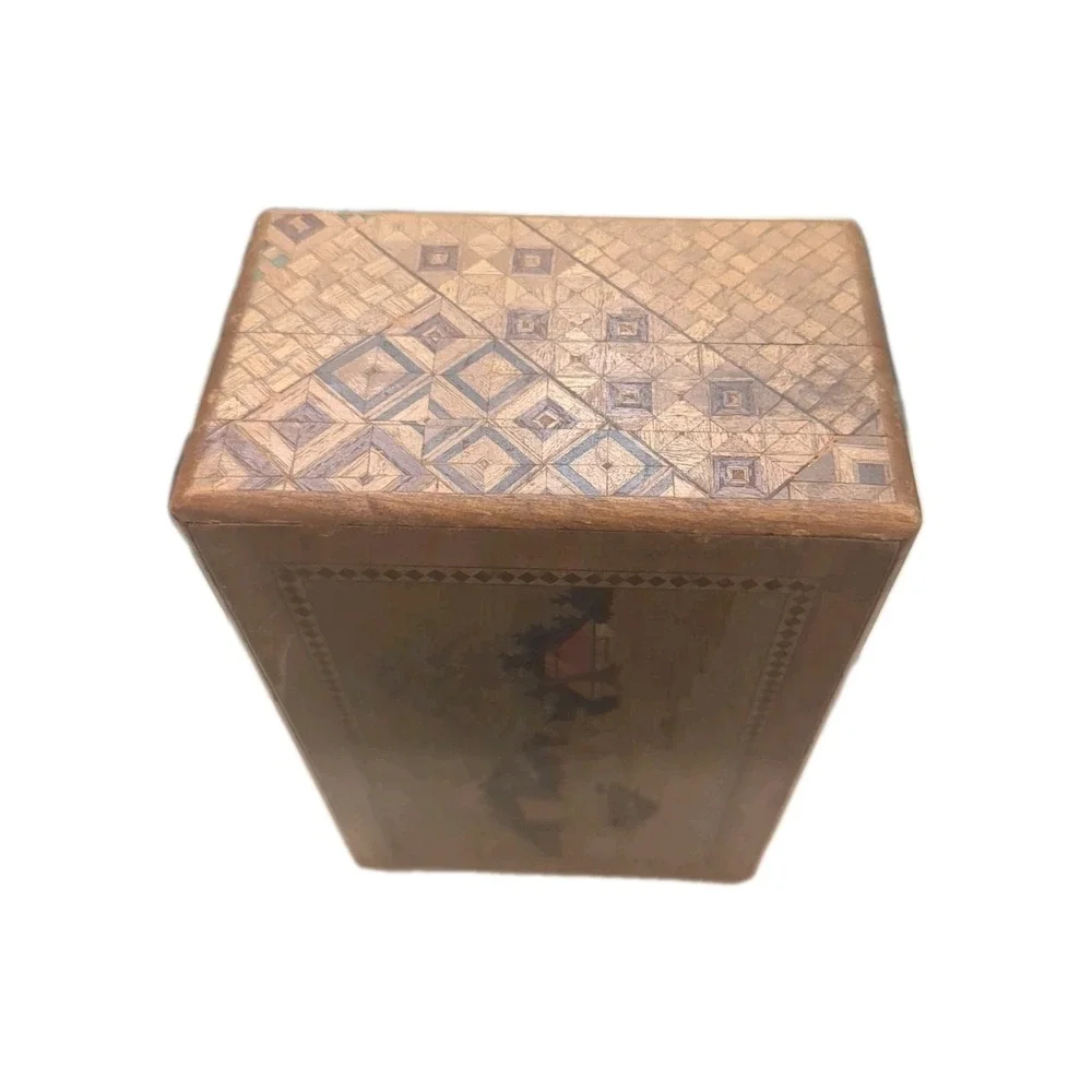 Vintage Japanese Bird Wooden Trick Box /‎ Puzzle Box (Himitsu-Bako)